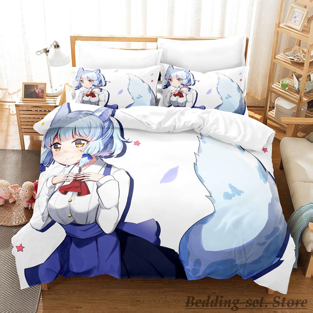 Kawaii The Demon Girl Next Door Bedding Set Single Twin Full Queen King Size Bed Set Adult Kid Bedroom Duvetcover Sets Anime