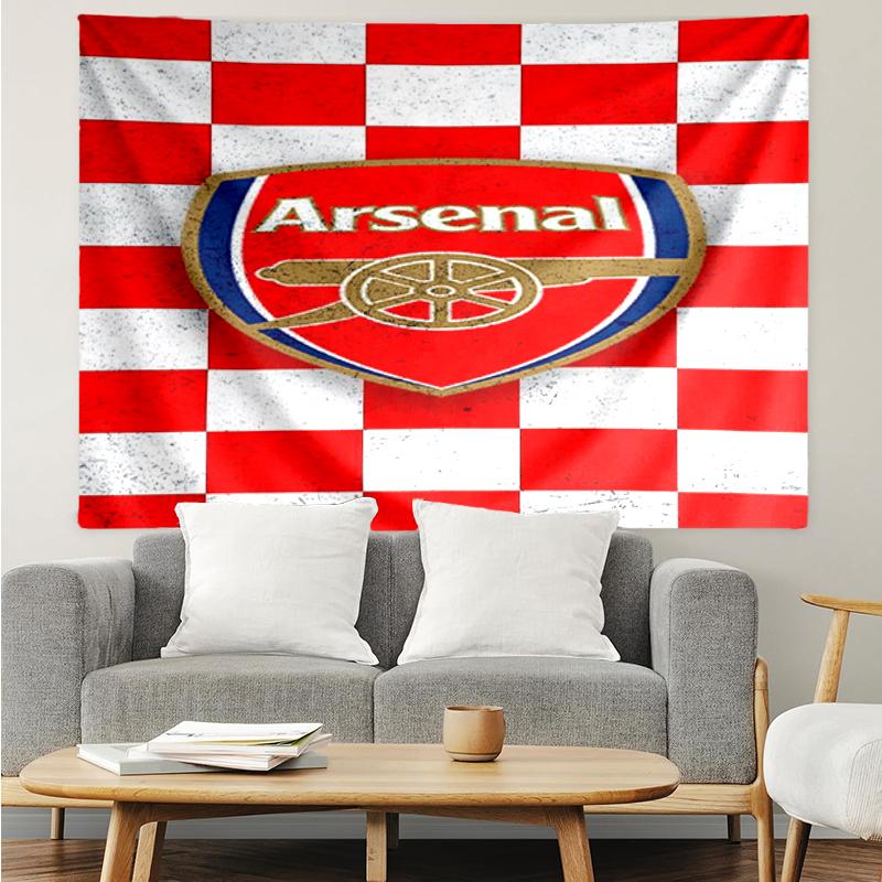 Arsenal Football Club Print Tapestry, Backdrop, Easy Setup, Ideal for Bedroom, Office & Living Room, with Aesthetic Wall Hanging Decor.