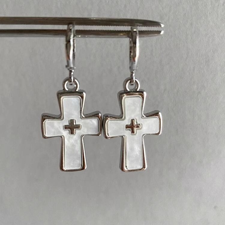 2025 Retro Spicy Blue Cross Stud Earrings: Trendy, High-Value, Versatile Design for Women