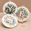 Floral Letter Embroidery Kit Embroidery Starter Kit A To Z with Hoop Fabric