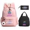Cartoon Demon Hunters Printed Backpack Lunch Bag Pencil Case for Children Student Schoolbag Girl Kid Gift Women Travel Bag
