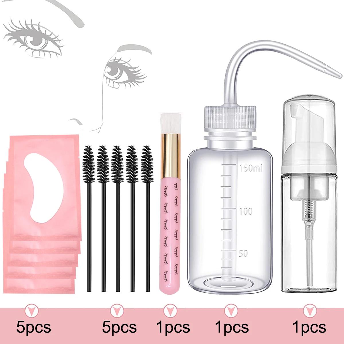 

13Pcs Set Washing Kit 5 in 1 Lash Bottle Eyebrow Mascara Wand Eye Pad PatchesShampoo Eyelash Brush Soap Foam Extension Cleaning 5 in 1 Cleaning Sets