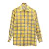 80s Vintage Check Pattern Long Sleeve Shirt 37 Yellow Men's Used