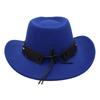 Gekreuztes Stierkopf-Abzeichen Zylinderhut Westlicher Cowboyhut Britischer Jazzhut Nationaler Stil Filzhut Ritterhut Elegant