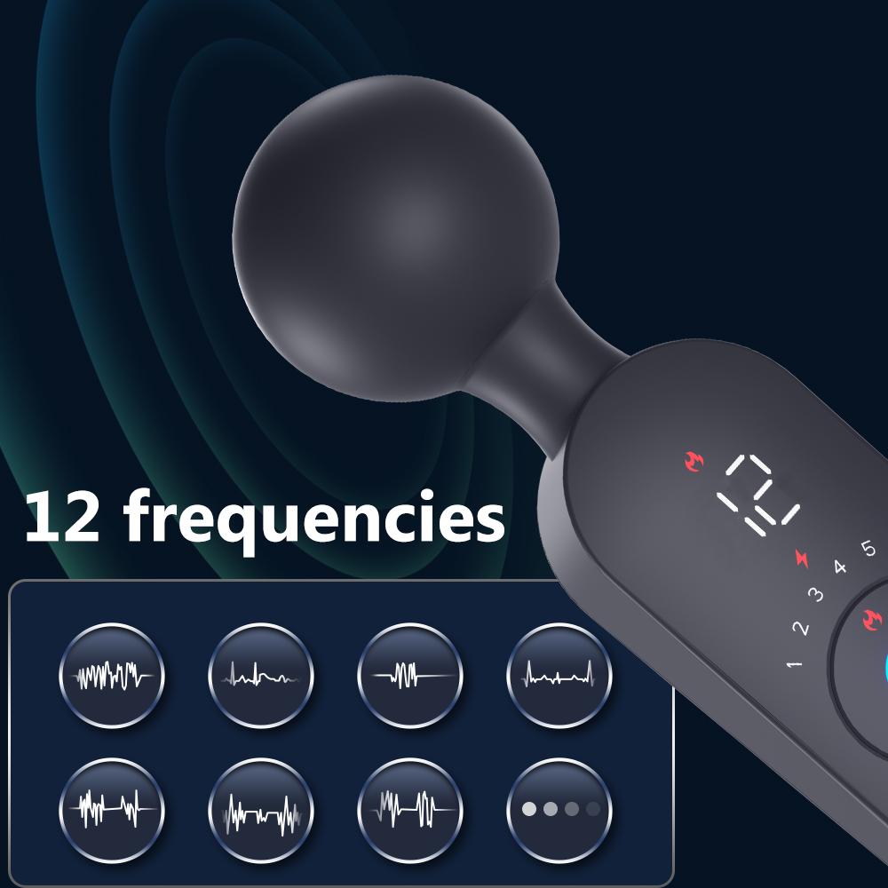 Vibrátor AV Magic Wand pro ženy Stimulátor klitorisu Vyhřívání Výkonný ženský masážní přístroj Digitální displej USB dobíjecí erotická hračka