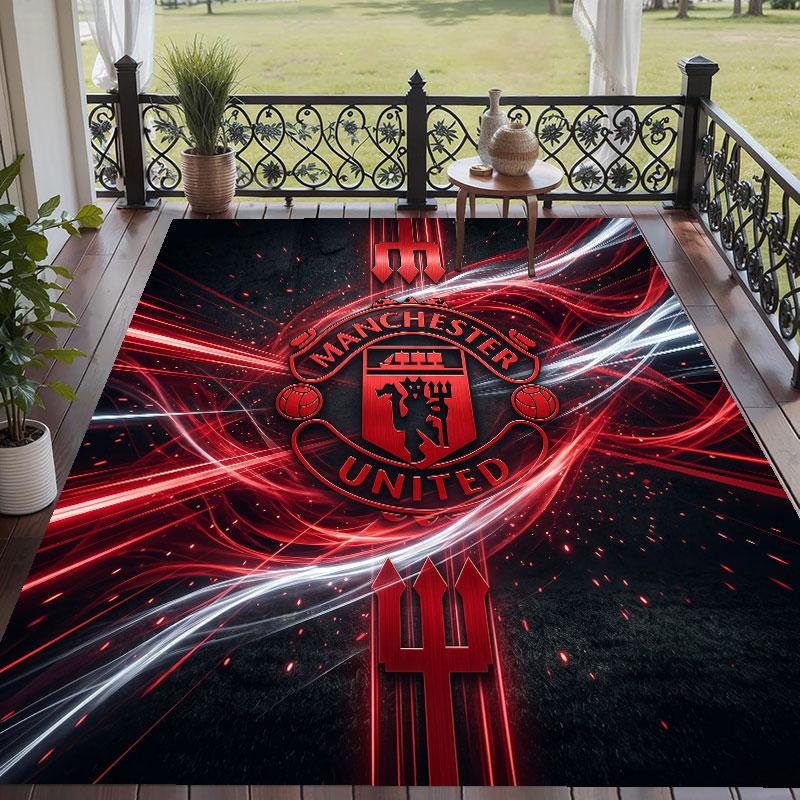 Soft Floor Carpet Manchester United Pattern Area Rug Decorative Mat For Home Room Decoration