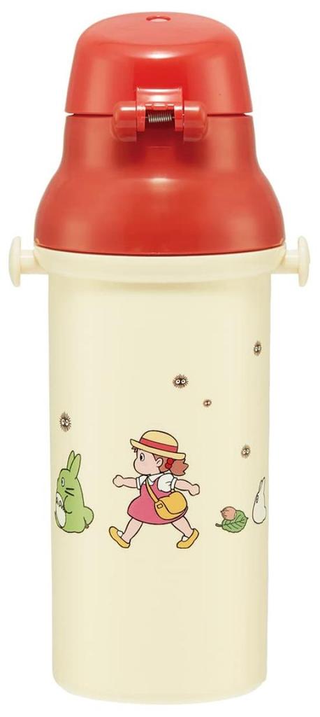 Skater Children's Water Bottle, 480ml, Direct Drinking, Plastic, One-Touch Operation, Dishwasher Safe, Made in Japan, Ghibli Totoro, Mei, Girl's