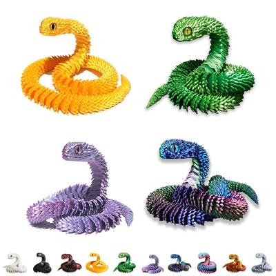 3D Printed Snake Movable Joint Simulation Snake Figurine Creative Home Office Desktop Ornament  New  Gifts Crafts Gift
