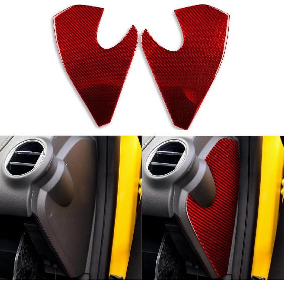 Real Soft Black Carbon Fiber Car Inner Door Handle Bowl Panel Door Bowl Collision Protector Cover Trim Sticker Compatible with Chevrolet Camaro