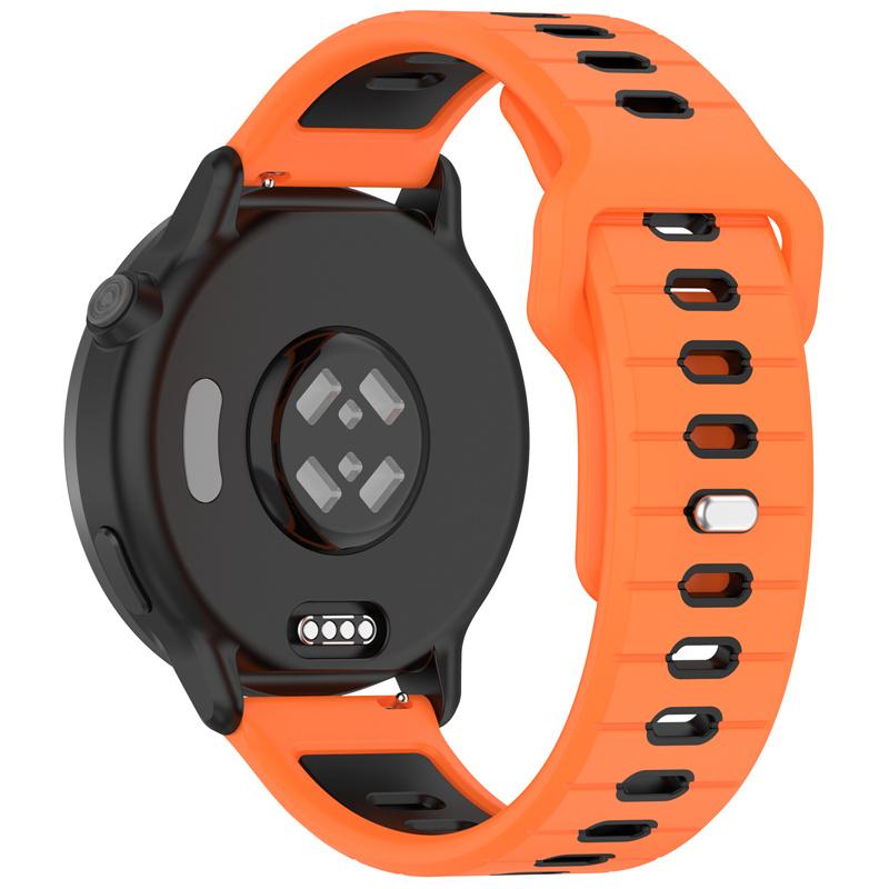 20MM 22MM Silikonový řemínek pro Garmin forerunner 245 645 255 265 Vodorovný pruh Reverzní Dvoubarevný Řemínek k hodinkám Prodyšný Wr