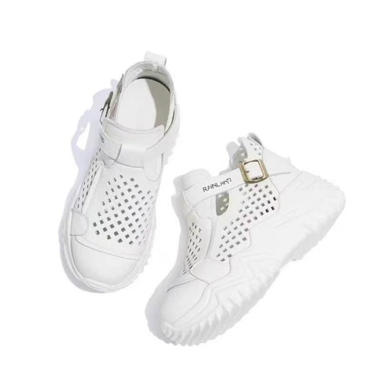 Baotou Heightened Thick Sole Spring and Summer Sandals for Women New Hollow Breathable Soft Sole Without Tiring Feet Casual Shoes for Outside Wear