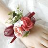 Meldel Corsage Men Wedding Rustic Boutonniere White Bridal Wrist Corsage Bridesmaid Groomsmen Party Meeting Personal Decorations