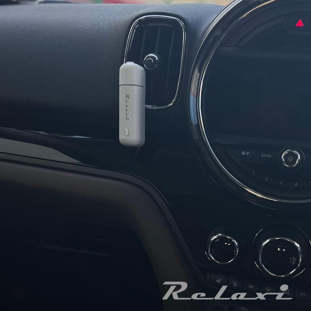 Relaxi Car Aroma Car Air Conditioner Vent Air Car 6 Scents Set of 6 Diffuser, Waterless, Freshener, Fragrance, (Black, Scents), LED, Rechargeable,