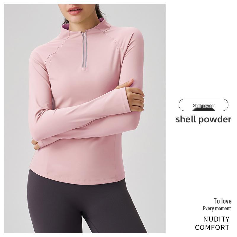 Women s Antibacterial Half-Zip Yoga Jacket: Slim Fit High-End Sportswear for Running and Fitness S