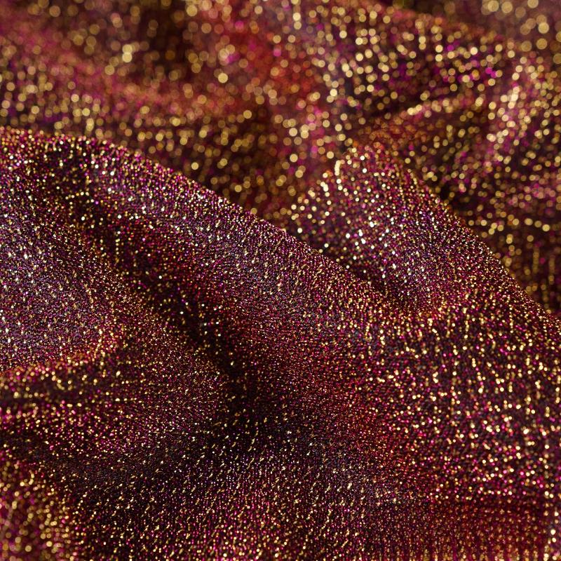 Oboustranná třpytivá hvězdná sametová látka Jasně hedvábná třpytivá sametová látka Nenatahovací pro DIY šití šatů Cheongsam