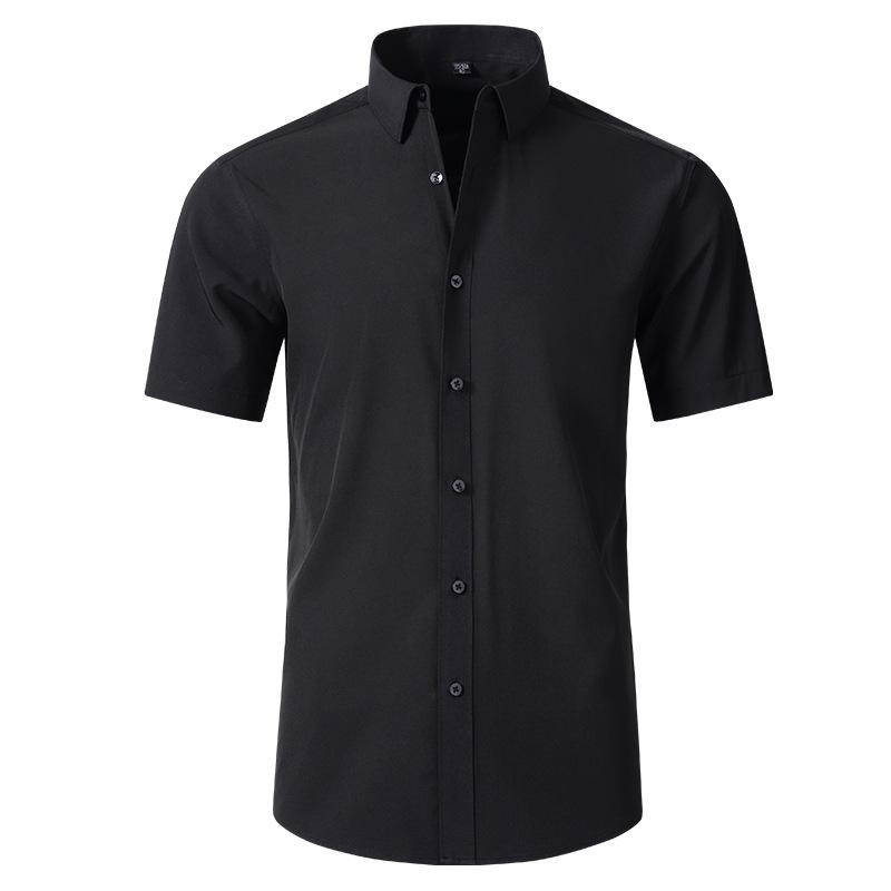 Korean Style Men's Slim Fit Solid Color Business Shirt