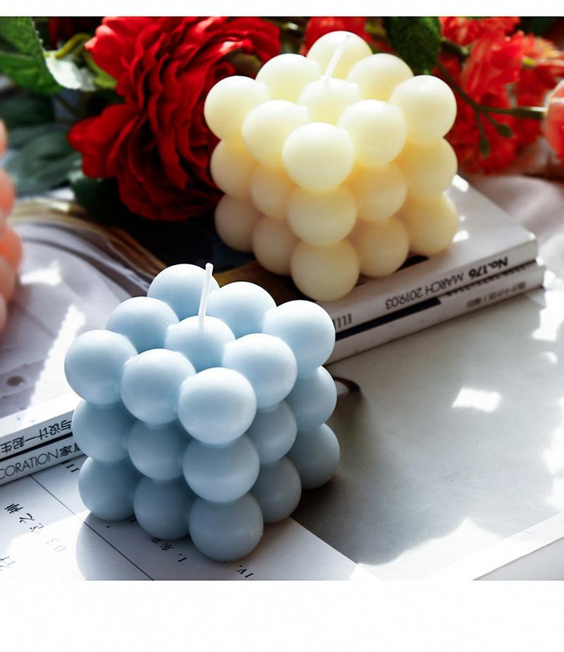 Cube Bubble Cube Candle Geometric Ornament Home Fragrance Creative Photography Props Birthday Gifts Home Decoration