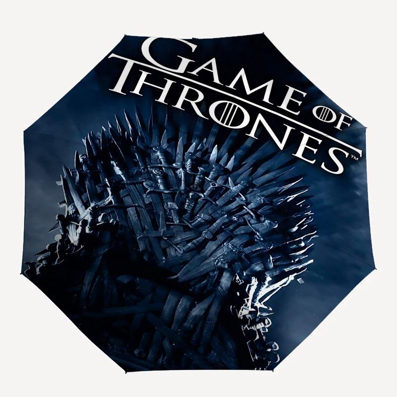

1pc Game of Thrones Automatic Folding Umbrella - Compact 8-Rib Design, Durable Plastic & Iron1309L