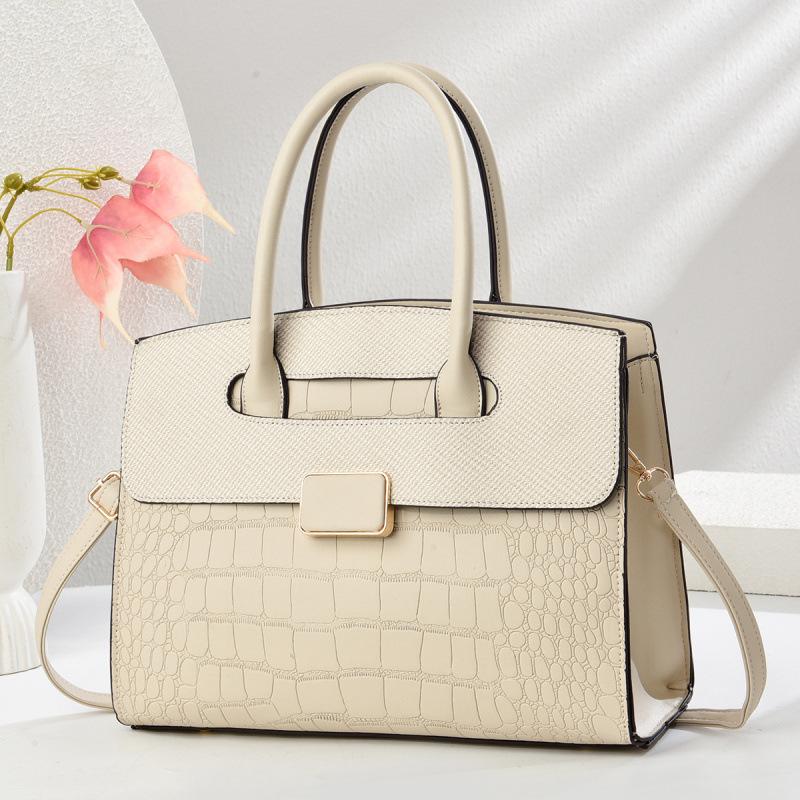 Geantă de mână patchwork cu model de piatră, capacitate mare: Geantă Versatilă Trendy Crossbody și de Umăr