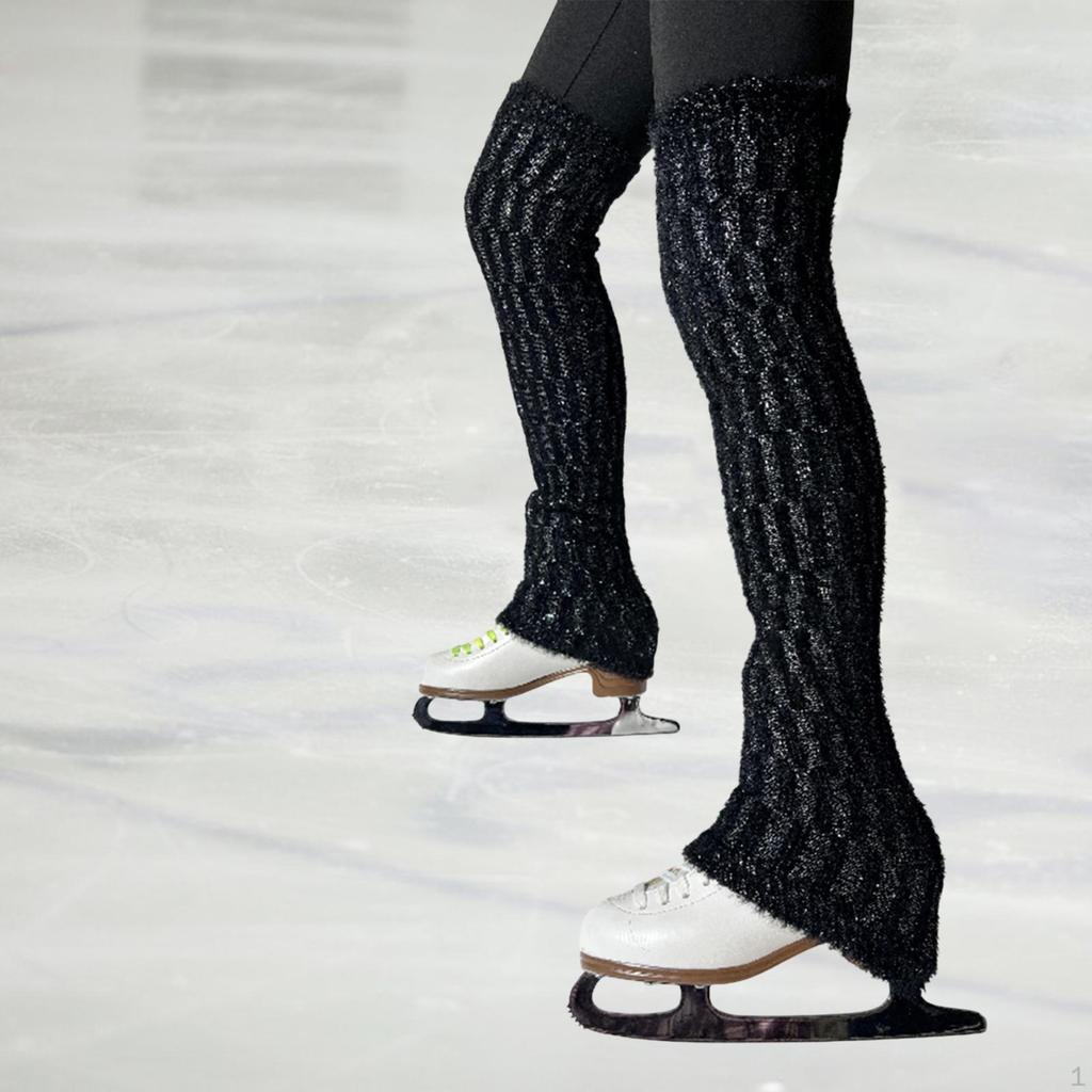 Figure Skating Leg Warmers Cable Knit Long Socks Lightweight Sleeve Over Knee High Footless