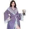 Winter Thickened Long Sleeve Hooded Cardigan Sleepwear Women's Velvet Robe Home Clothes Bathrobe Warm Cozy Nightgown