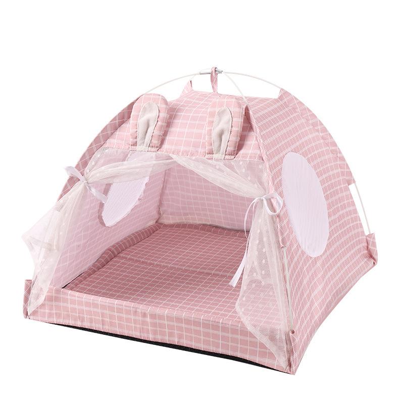 Rabbit Pet Nest Ear Tent Pink Blue Foldable Portable Breathable Comfortable