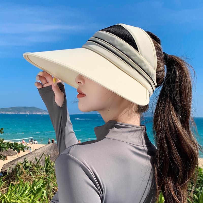 Summer eaves breathable sun hat children outdoor cycling sun hat versatile fashion show face small empty top hat