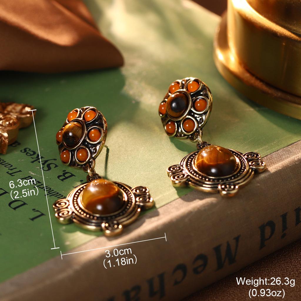 Court style medieval flower earrings retro niche exquisite temperament earrings pearl design versatile earrings