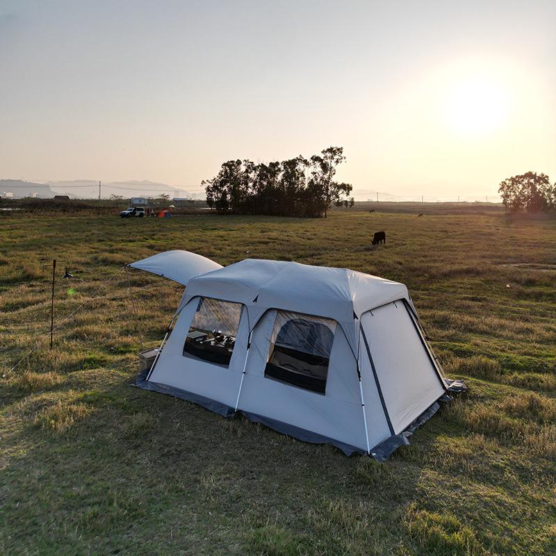 Outdoor Double-Layer Tent Camping Camping Equipment Villa More than Pavilion People Thick and Portable Waterproof and Sun Protection Wild