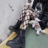 Trendy Sexy Black Fishnet Stockings with Diamond Mesh and Hollowed Design