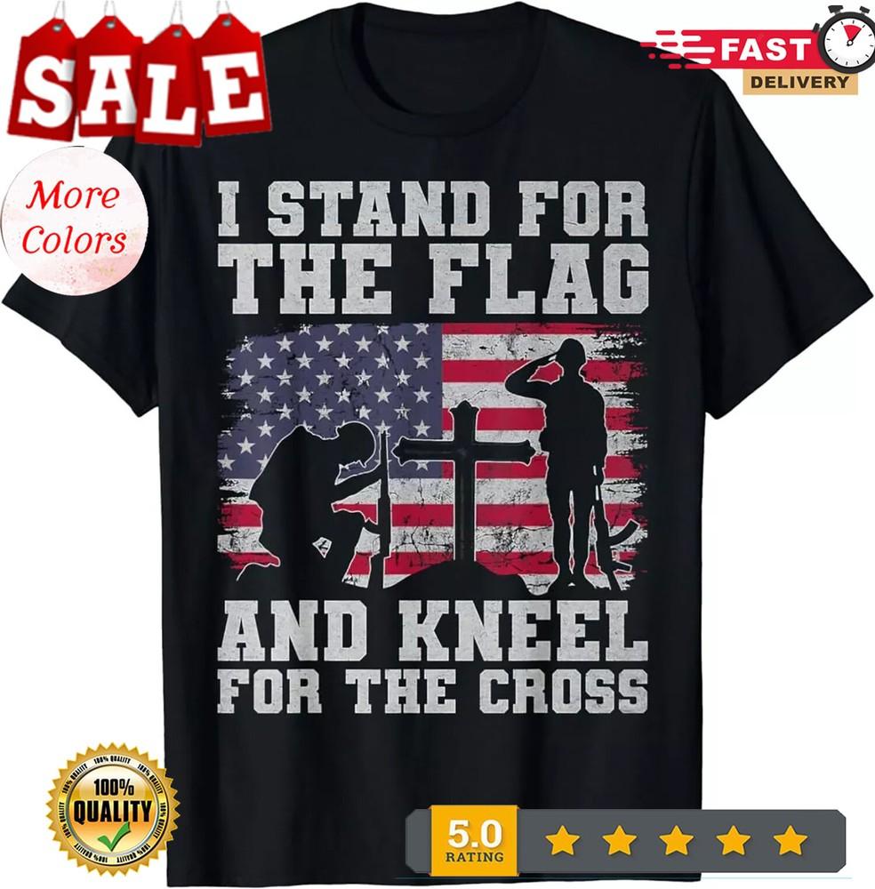 2025/I Stand for the Flag and Kneel for the Cross Memorial Day T-Shirt Unisex T-Shirt XXXL