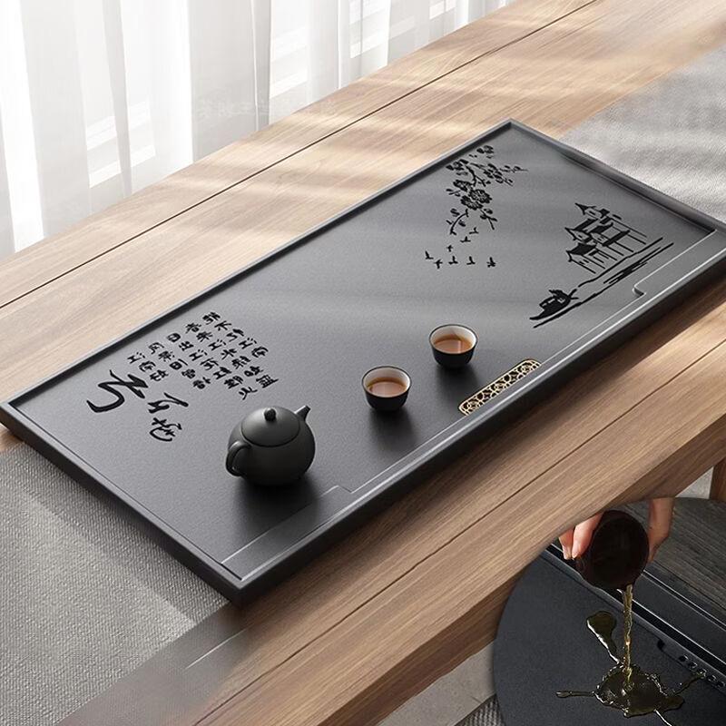 Teetablett im Stil von Schwarz-Gold-Stein