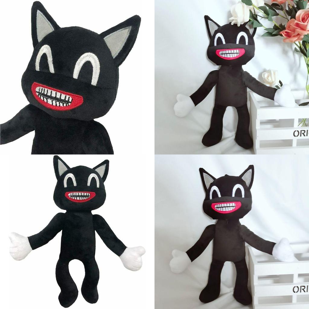 Soft And Cuddly Black Cartoon Cat Plush Toy Ideal For All Ages Holiday Gifts