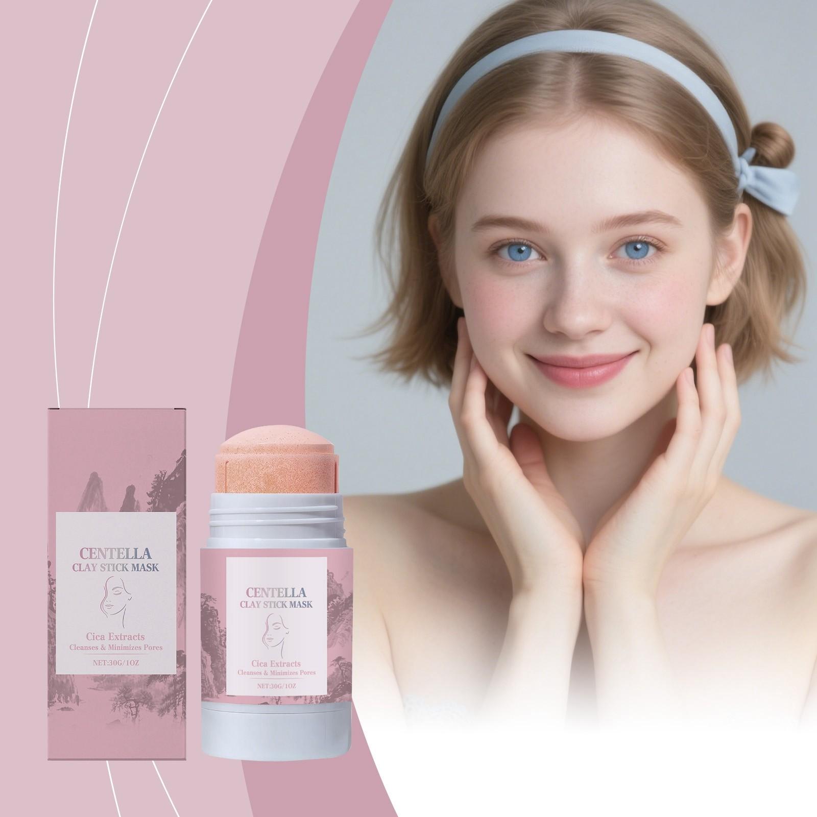 

Грязевая маска-стик с центеллой азиатской, глубоко очищающая маска-стик, увлажняющая маска для нанесения, подходит для всех типов кожи One Size белый