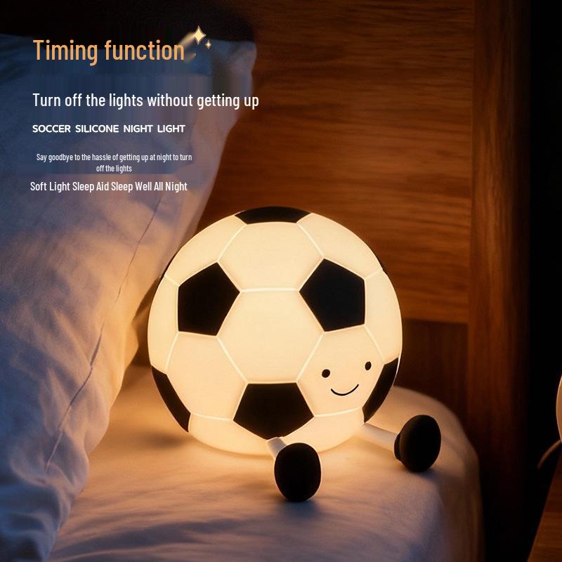 Football Silicone Night Light: Sleep Aid & Mood Lamp for Boys, Timed & Gift-Ready