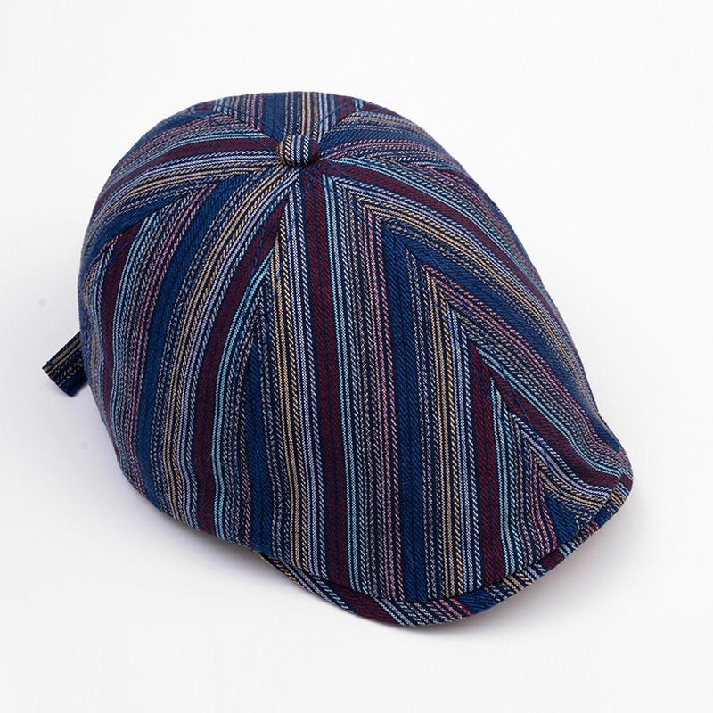 Färgglada Ränder Herr Keps Framåt Sommar Solskyddshatt Dam Basker Målarhatt