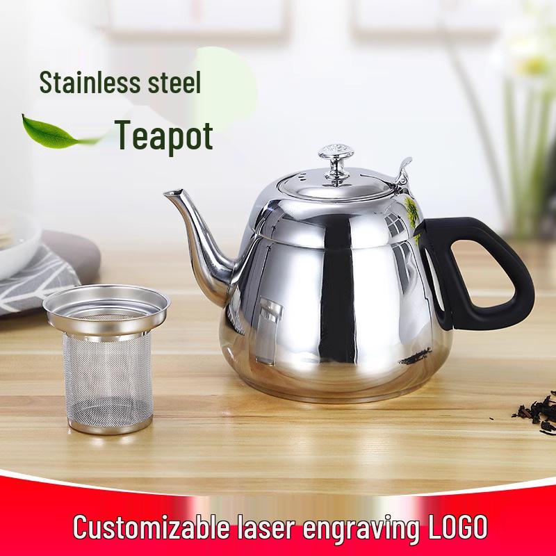 Large Capacity Stainless Steel Teapot for Induction Cookers 1.2L Teapot with Tea Strainer (60 per box)
