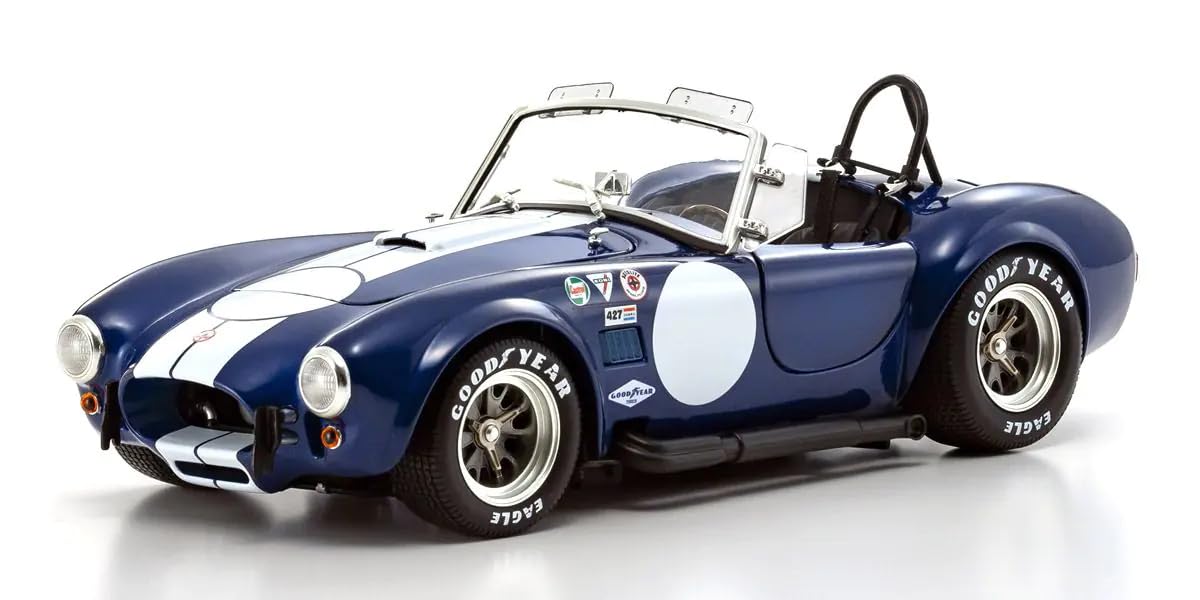 

Kyosho Оригинальная масштабная модель Shelby Cobra Готовая модель KS08048BLMW 1/18 427S/C (Синие/белые полосы)