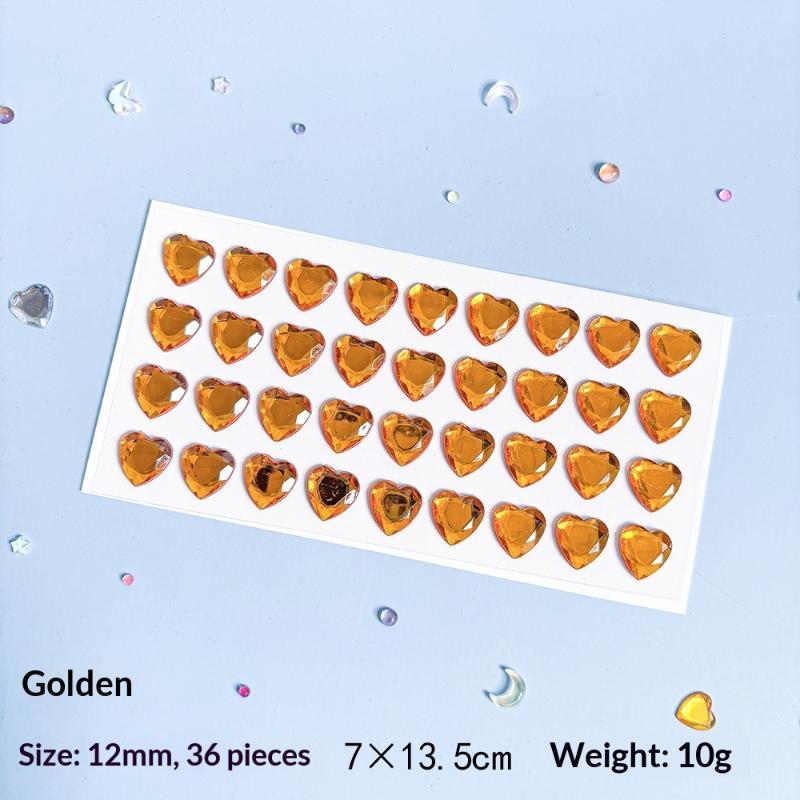 3D Heart Diamond Sticker Crystal Diy Handmade Material Desktop Decoration Phone Case Camera Kawaii Stickers Cup Laptop Decor