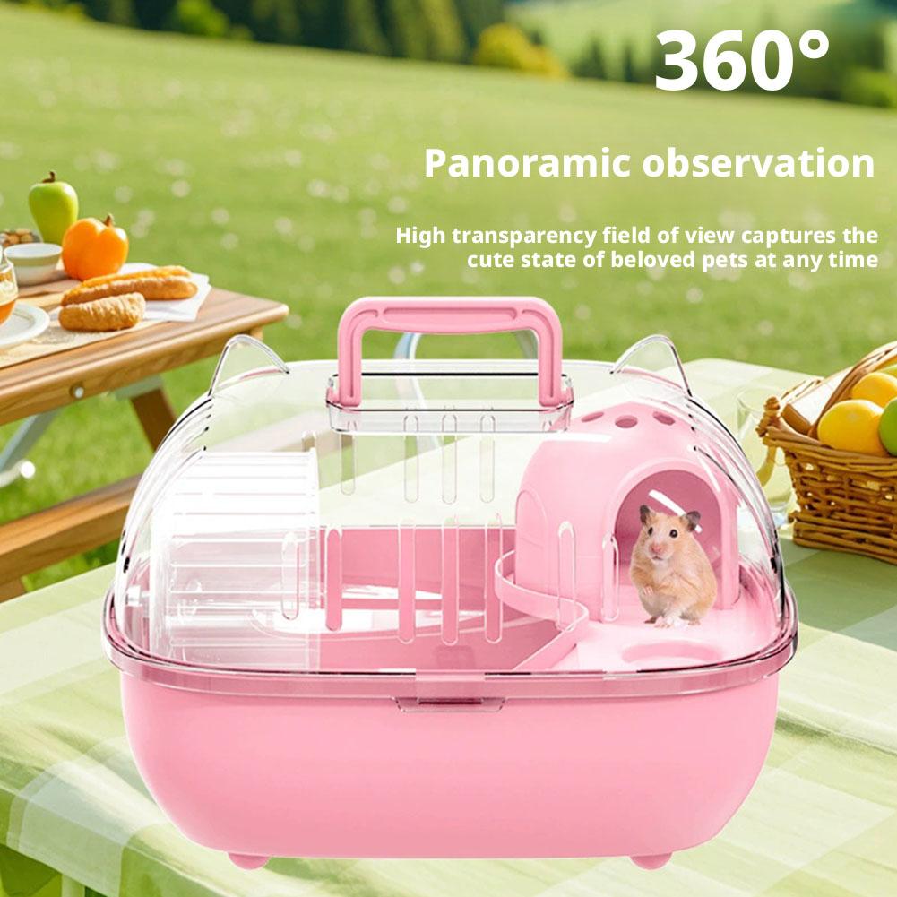 Hamster Carrier Bag Double Layer Clear Cover Outing Cage Hamster Cage For Rabbits Rodents Trave Carrier Box Trave Carrier Box