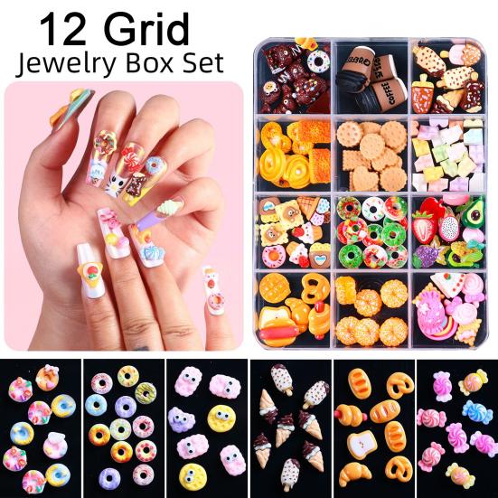 1 Set 3D Nail Art Charm Assorted Mini Acrylic Nail Design Jewelry Resin Charm DIY Crafts Nail Decoration Accessories