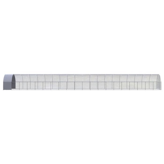 Poulailler d'extérieur - MAISON EXCLUSIVE - 3 x 20 x 2 m - Acier galvanisé - Toit polyéthylène étanche - Grillage