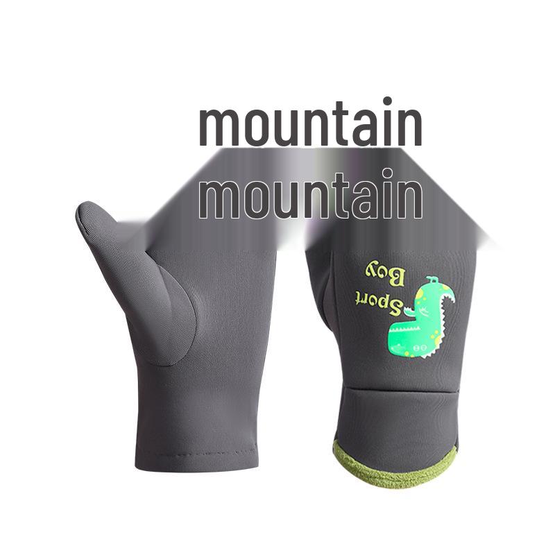 

Детские ветрозащитные и водонепроницаемые велосипедные перчатки - Толстая, теплая вельветовая подкладка для мальчиков и девочек на осень/зиму