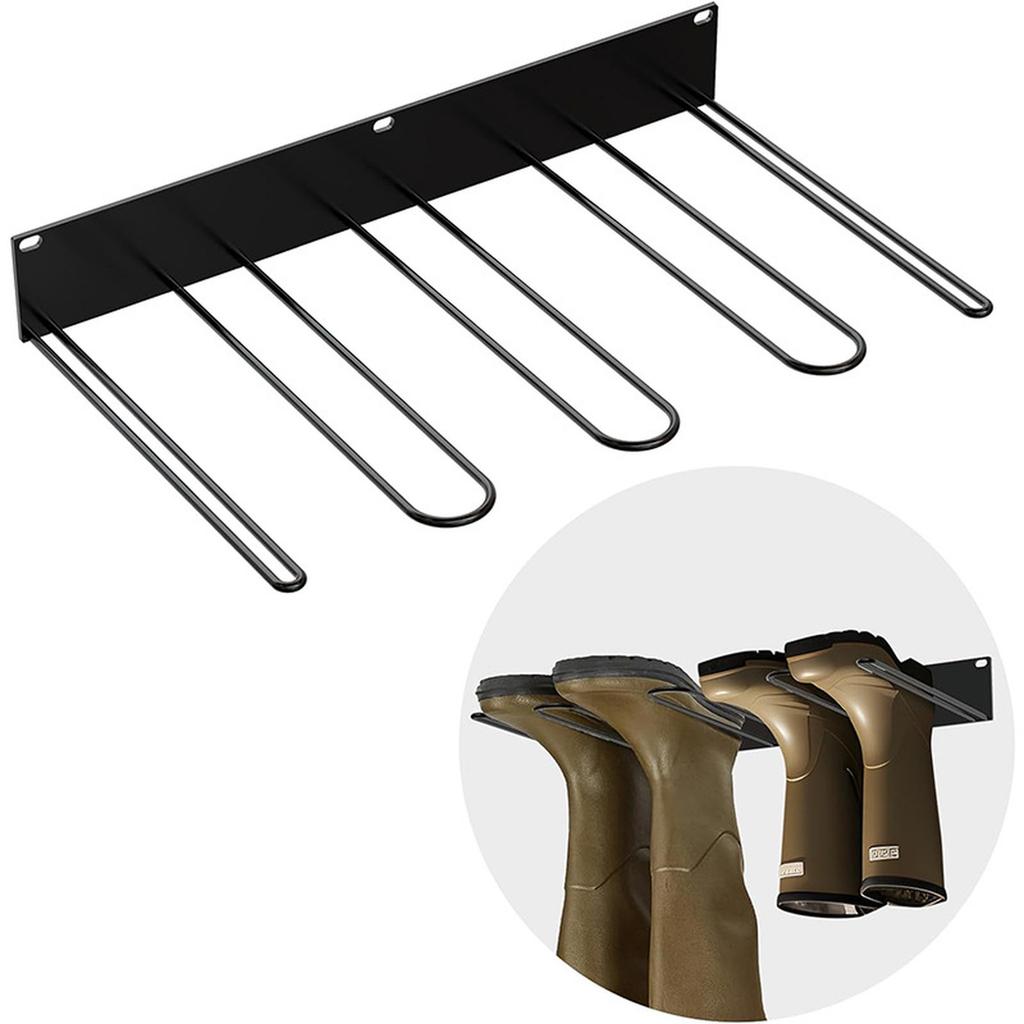 Heavy-Duty Wall-Mounted Boot Rack, Hanging Long Boot Holder, Metal Boot Organizer, High-Capacity Home Shoe Storage Shelf