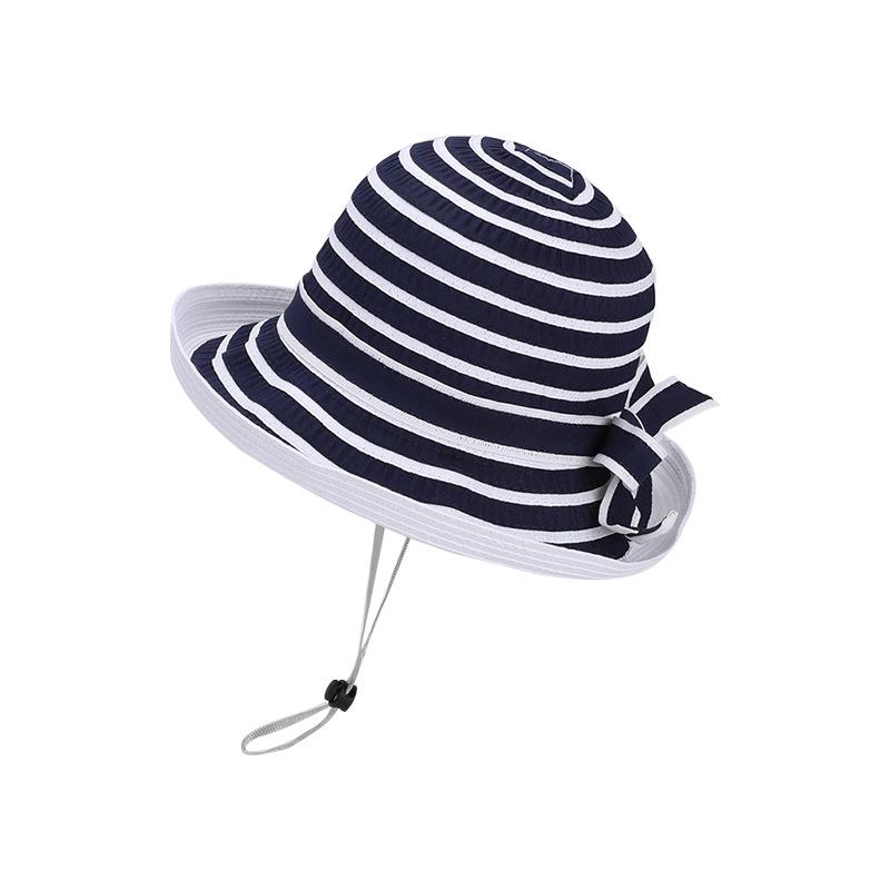 Zomer gestreepte zonnehoed dames outdoor uitje strand zonnehoed mode stro bucket hoed