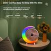 Desktop Small Fan Cool Scrolling Light High Wind Power 3 Speed Adjustment Outdoor Camping Home Dormitory Portable USB Charging