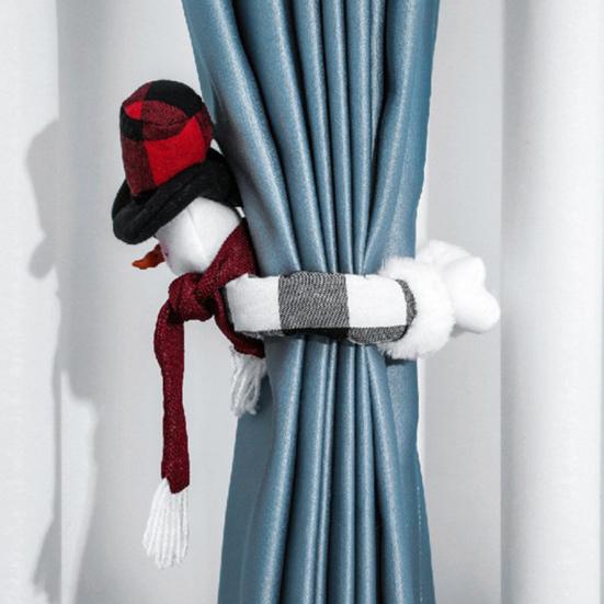 Yousheng 1 Pc Christmas Curtain Buckle Santa Snowman Curtain Tiebacks Cartoon Doll Curtain Holdback Fastener for Home Window Decoration