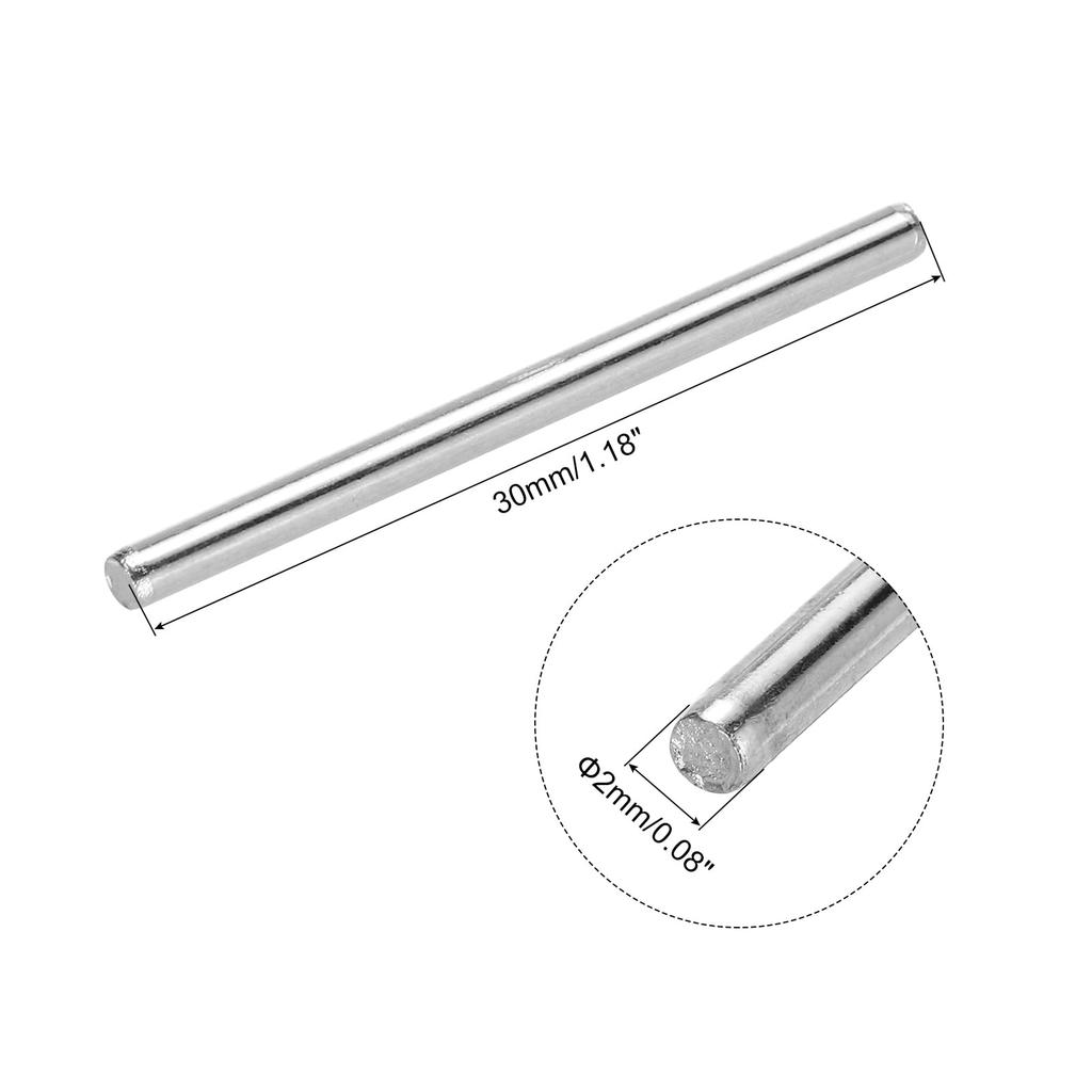 uxcell Toy Shafts, Round Bar Axles, Drive Shafts, Iron Shafts, for DIY RC Car, Truck, Boat, Helicopter, Model Parts, Silver, 2mm x 30mm, 100pcs