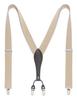 HISDERN Beige Wide Stylish Business Adjustable Elastic Secure with 6 Popular BY Men's Y-Shaped Suspenders, 35mm, Gift, Suspenders, Strap, Clips, Gift,