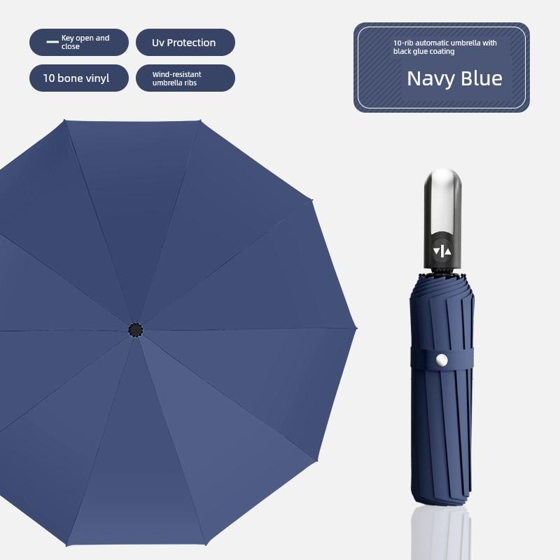 Automatic Umbrella Men's Large Reinforced Thickened Strong Wind-Resistant Sun Umbrella Folding Sun Umbrella Female Rain Or Shine Dual-Use Umbrella